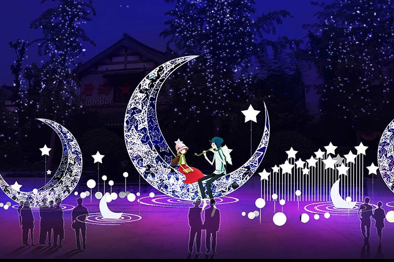 月伴湾主题元素花灯，，，，，中秋花灯